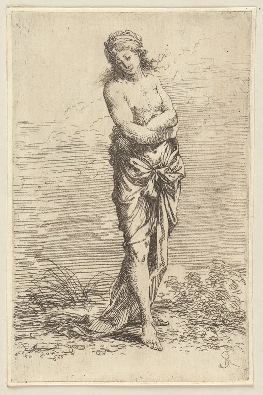 Semi Nude Walking Toward The Right