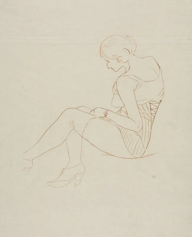 Semi Nude Woman Seated by Ananda K. Coomaraswamy - Canvas Print