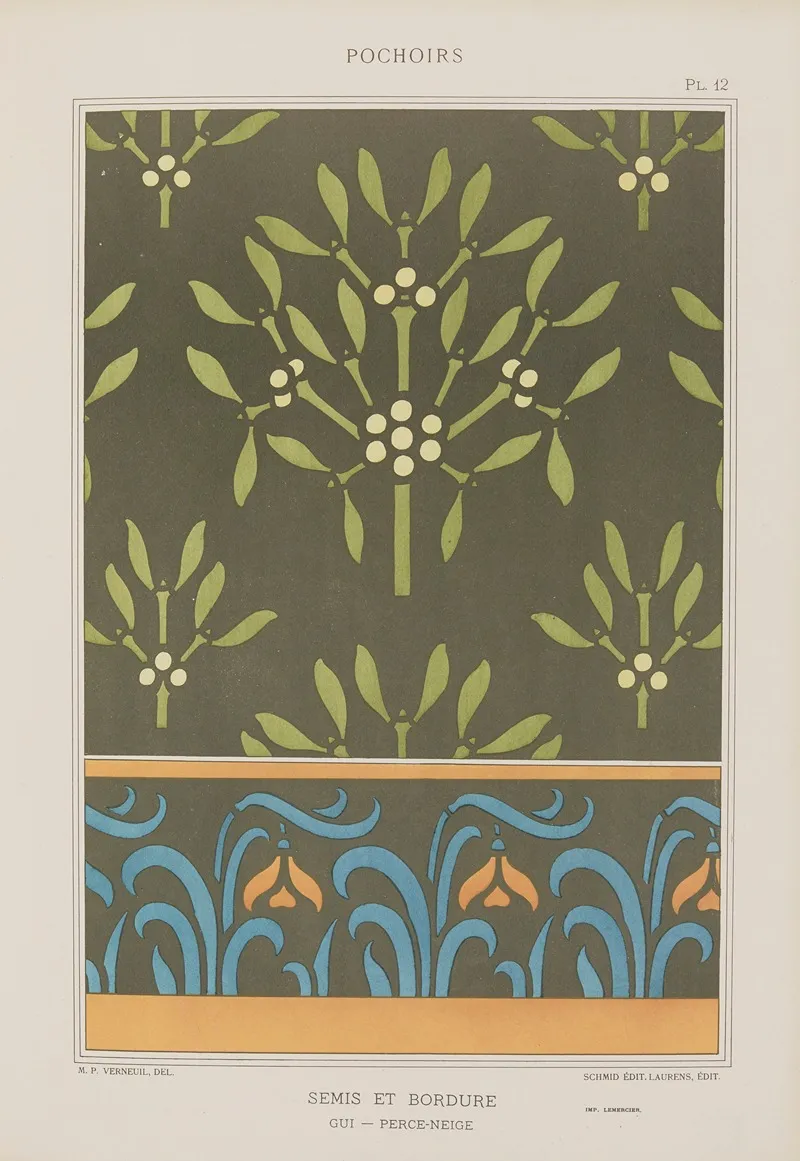 Semis Et Bordure Gui Perce Neige by Maurice Pillard Verneuil - Canvas Print