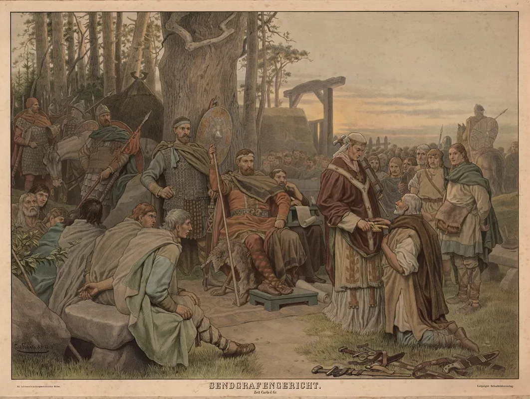 Sendgrafengericht Zeit Carls D Gr by Adolf Lehmann - Canvas Print