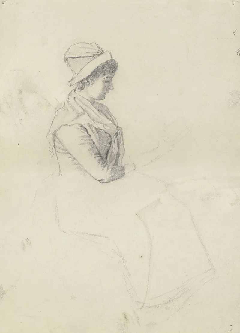 Serviermadchen Madchen Mit Melone by Otto Scholderer - Canvas Print