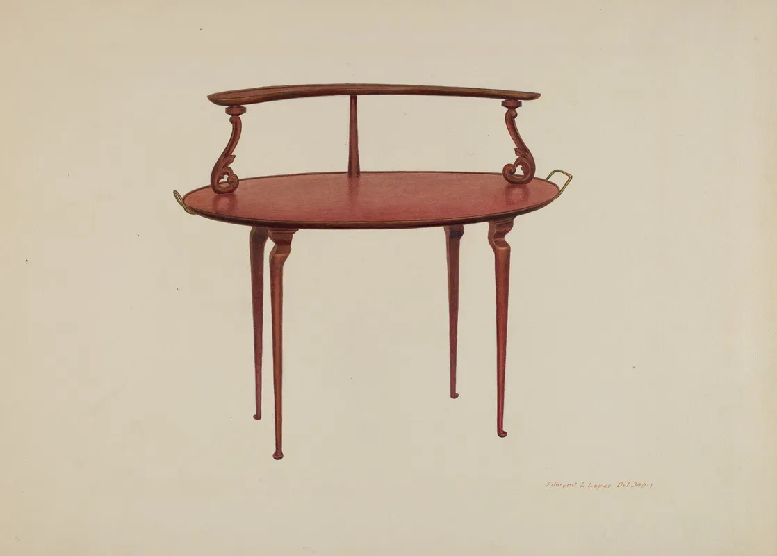 Serving Table by Edward L. Loper - Canvas Print