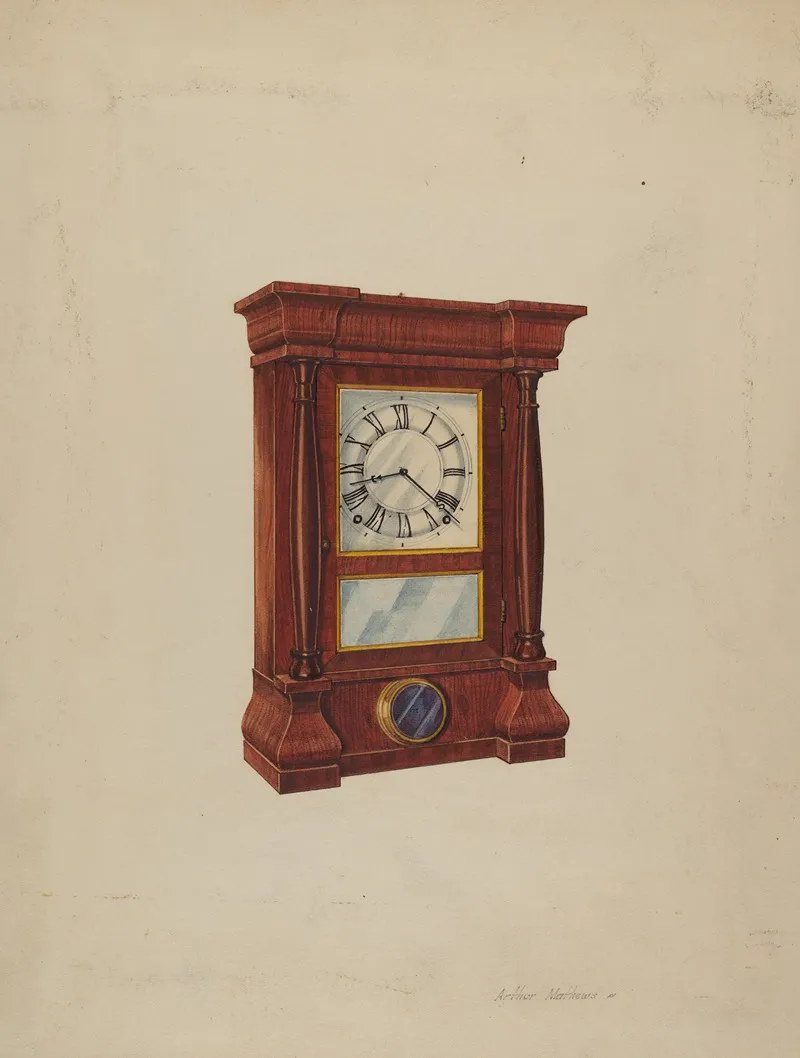 Seth Thomas Clock 2 by Arthur Mathews - Canvas Print