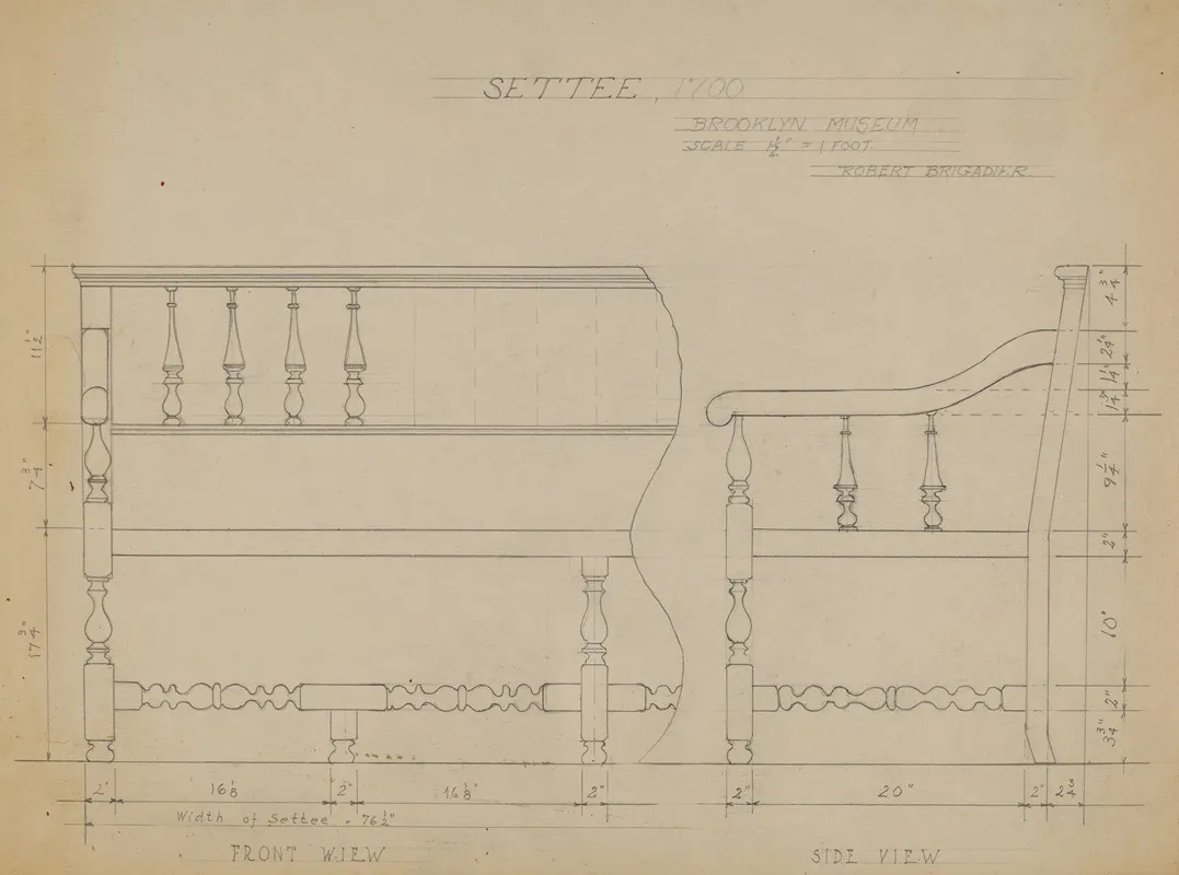 Settee 20 by Robert Brigadier - Canvas Print