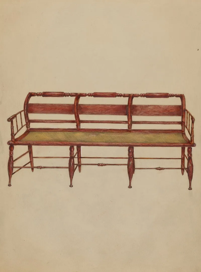 Settee Or Hall Seat by Henry Meyers - Canvas Print