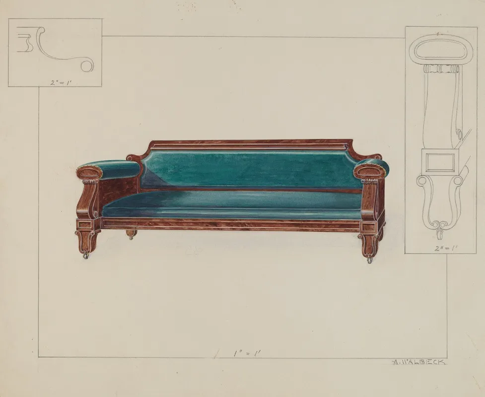 Settee by Alfred Walbeck - Canvas Print