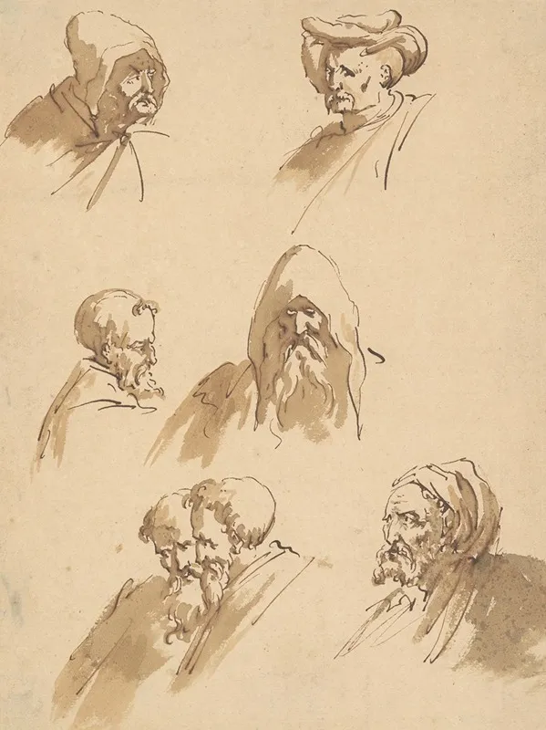 Seven Male Heads