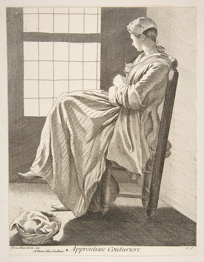 Sewing Apprentice by Edmé Bouchardon - Canvas Print