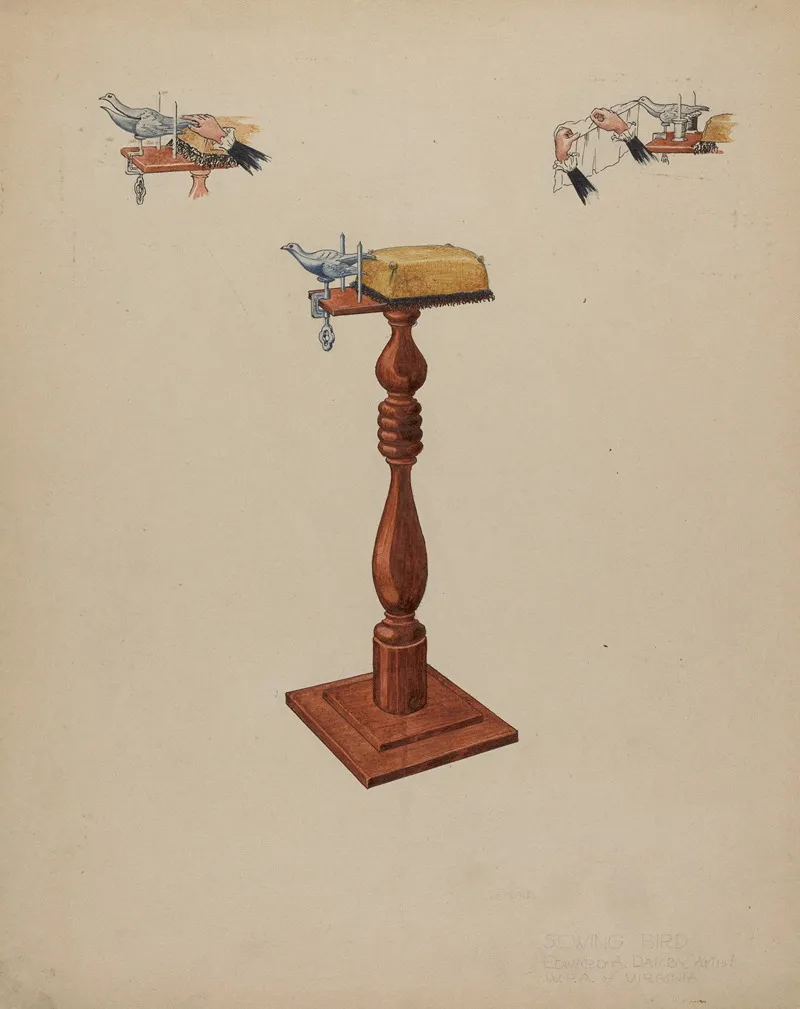 Sewing Bird 6 by Edward A. Darby - Canvas Print