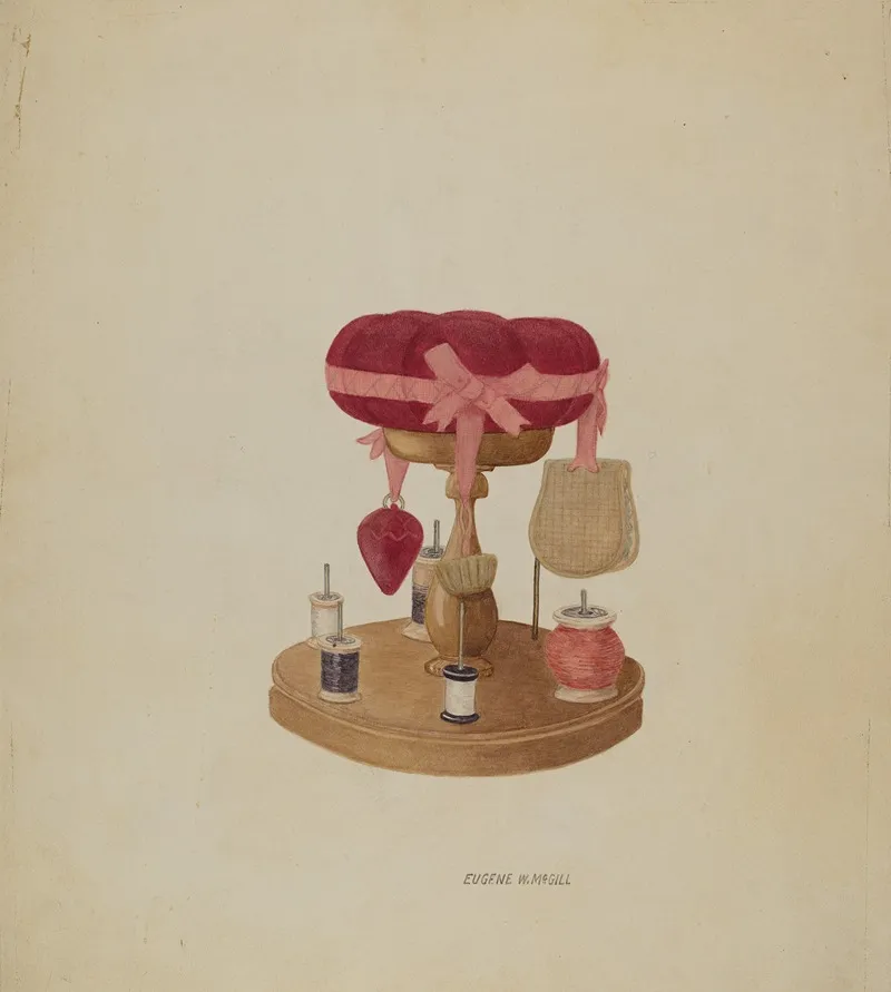 Sewing Stand by Eugene W. McGill - Canvas Print
