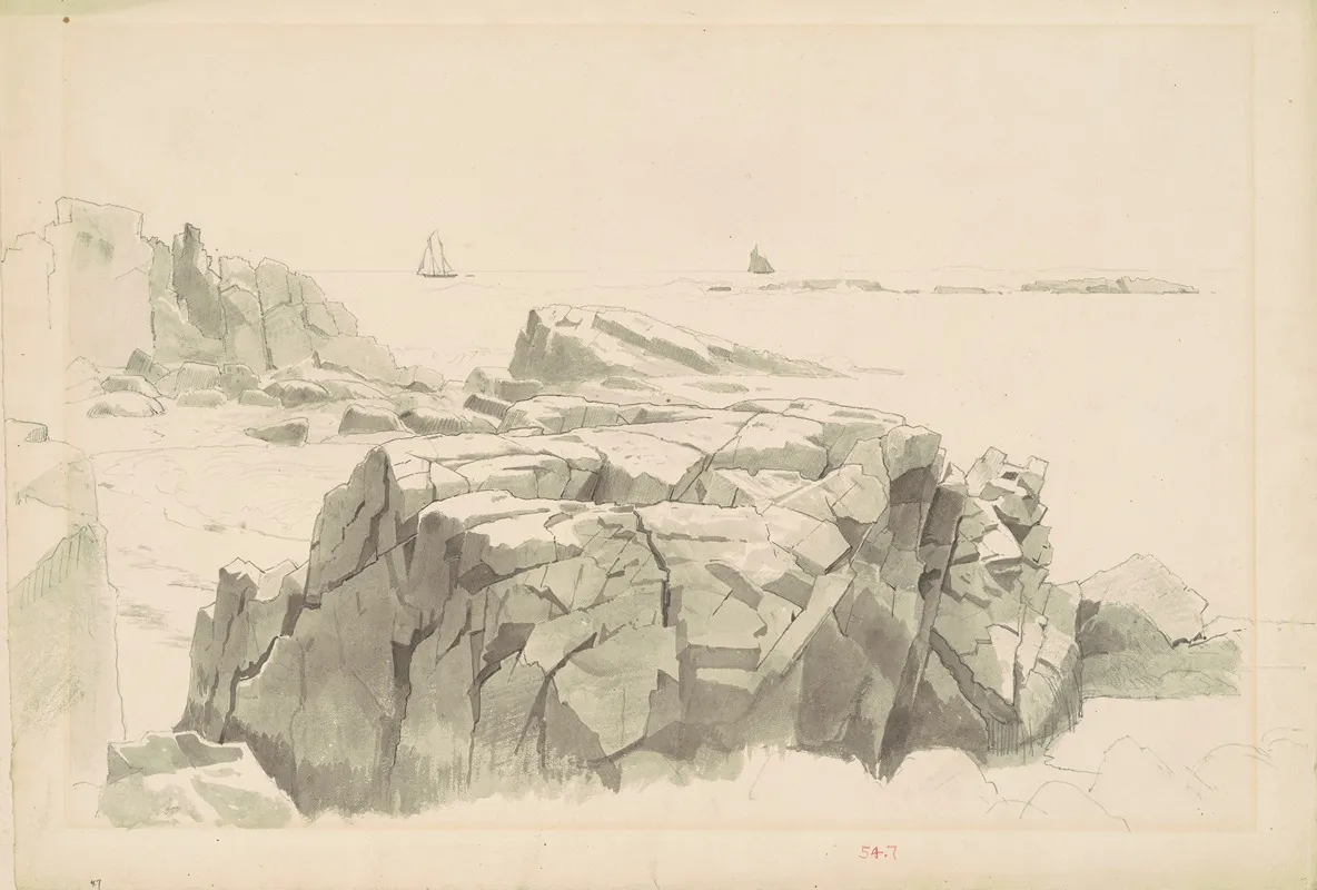 Shag Rocks Nahant Massachusetts by William Stanley Haseltine - Canvas Print