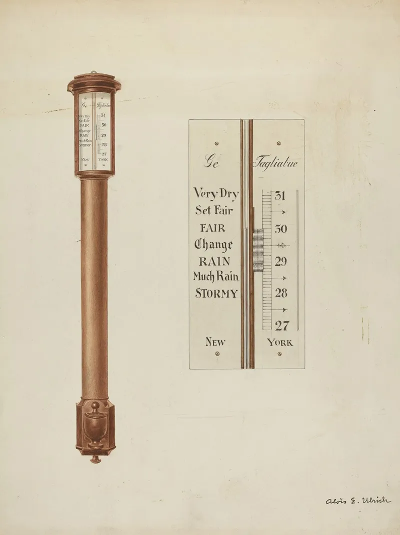 Shaker Barometer by Alois E. Ulrich - Canvas Print