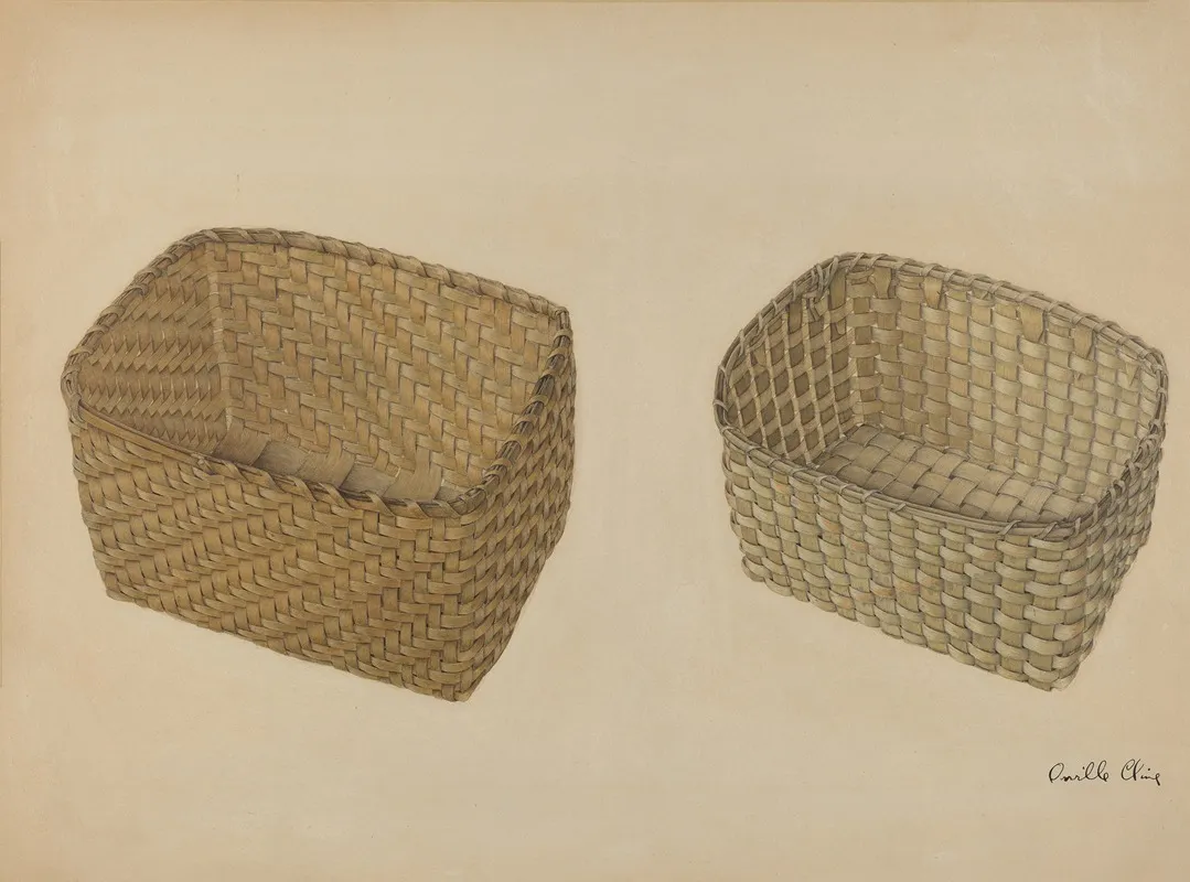 Shaker Baskets by Orville Cline - Canvas Print