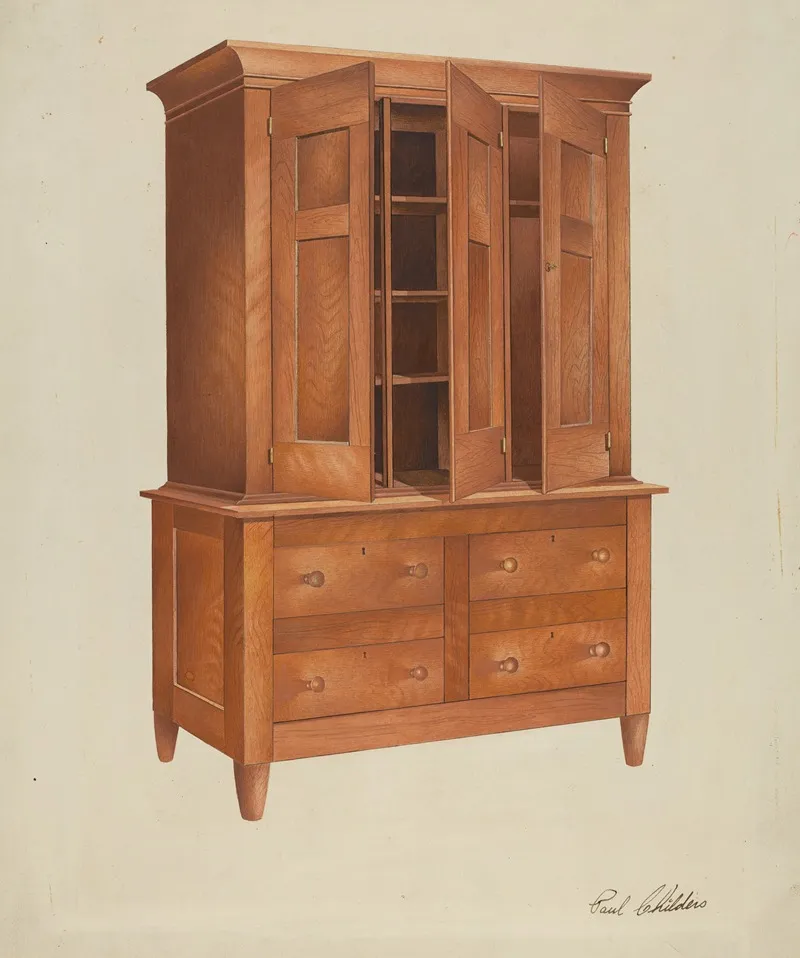 Shaker Cabinet 9 by William Paul Childers - Canvas Print