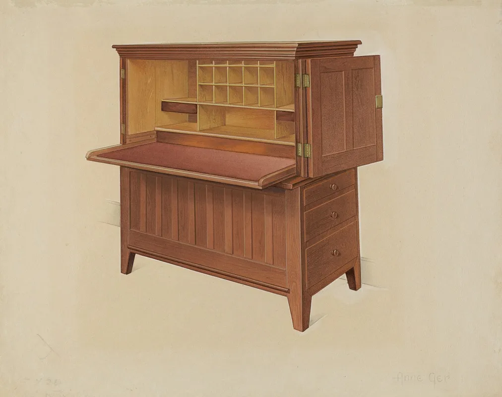 Shaker Desk 3 by Anne Ger - Canvas Print