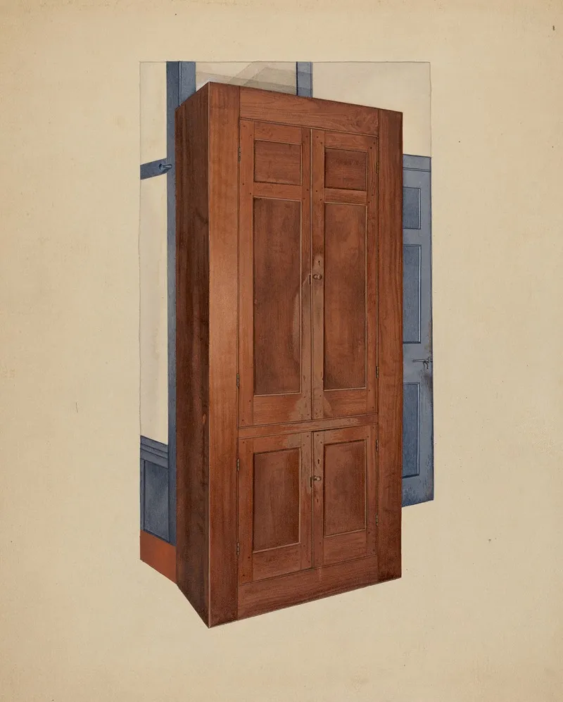 Shaker Dining Room Cupboard by William Paul Childers - Canvas Print
