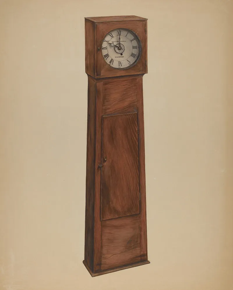 Shaker Grandmother Clock by Orville Cline - Canvas Print