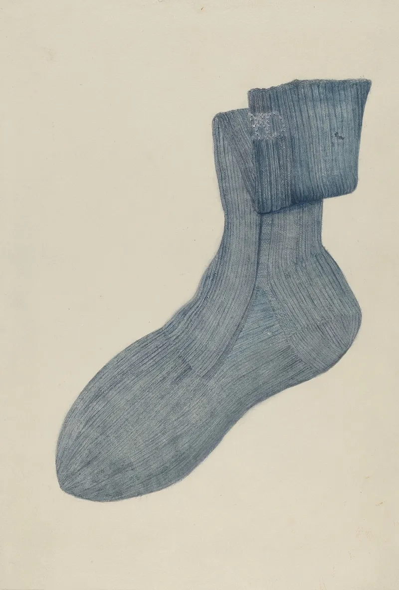 Shaker Mans Sock by Alice Stearns - Canvas Print