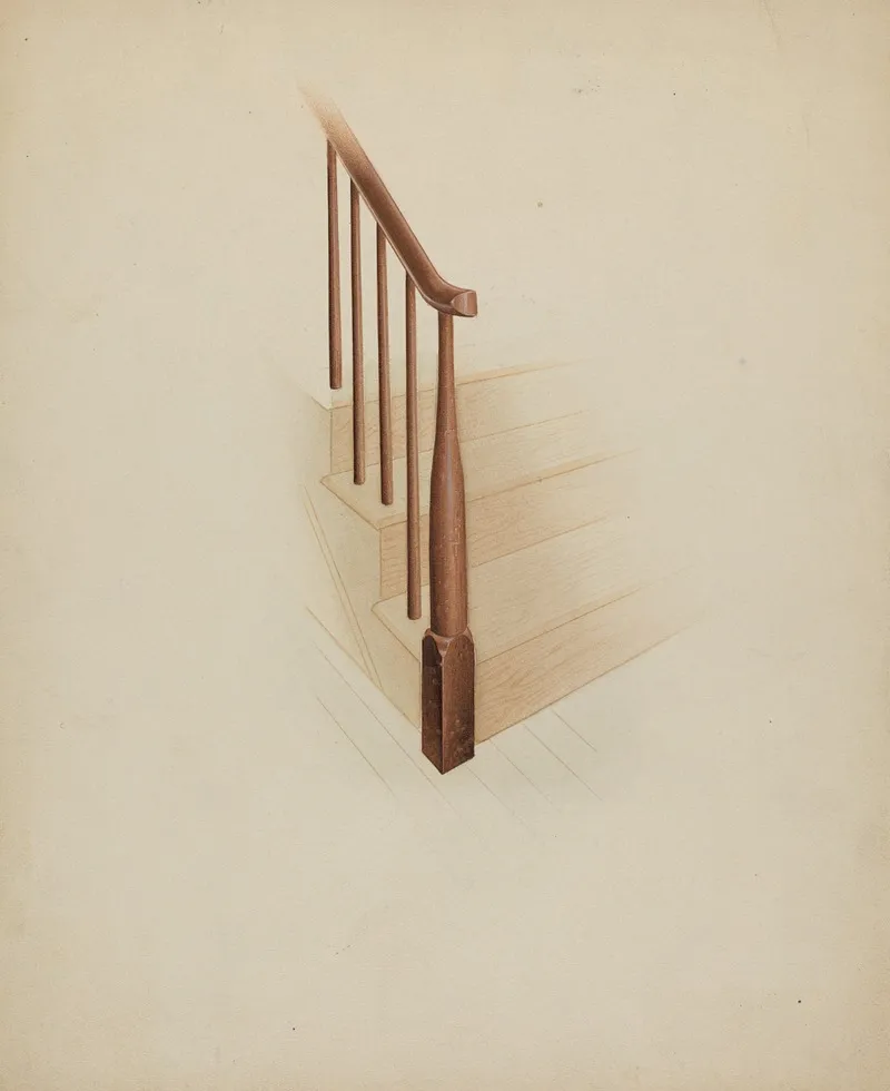 Shaker Newel Post 2 by Anne Ger - Canvas Print