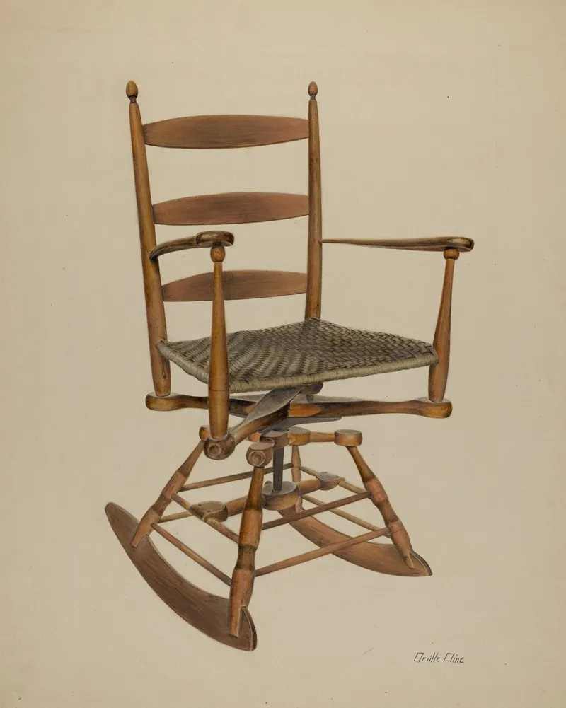 Shaker Rocking Chair 5 by Orville Cline - Canvas Print