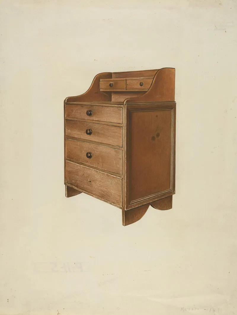 Shaker Sewing Desk by John Davis - Canvas Print