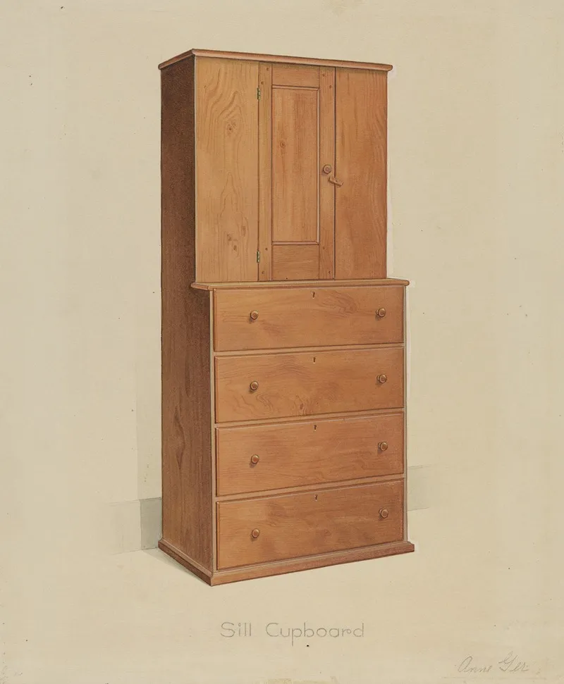 Shaker Sill Cupboard by Anne Ger - Canvas Print