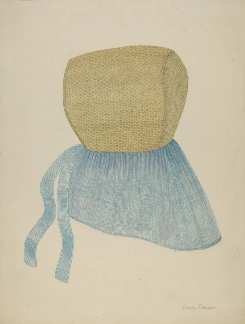 Shaker Straw Bonnet by Mona Brown - Canvas Print