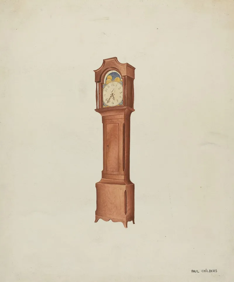Shaker Tall Clock 2 by William Paul Childers - Canvas Print