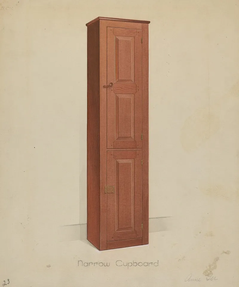 Shaker Tall Tin Cupboard by Anne Ger - Canvas Print