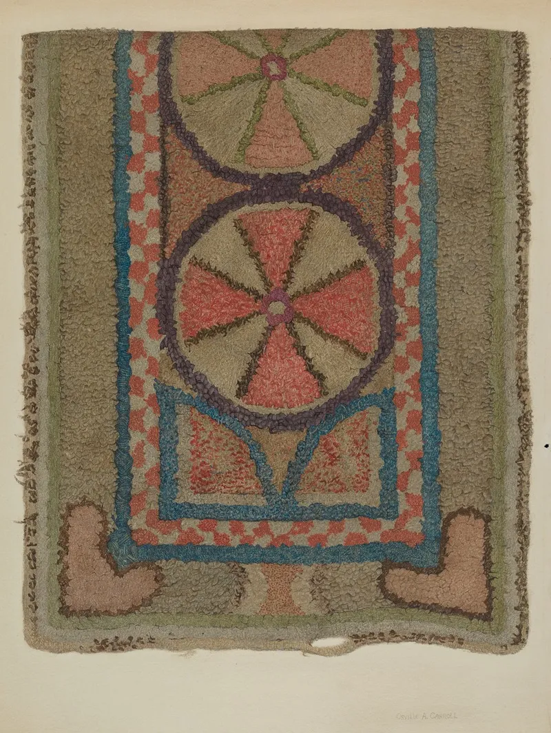 Shaker Tufted Wool Rug by Orville A. Carroll - Canvas Print