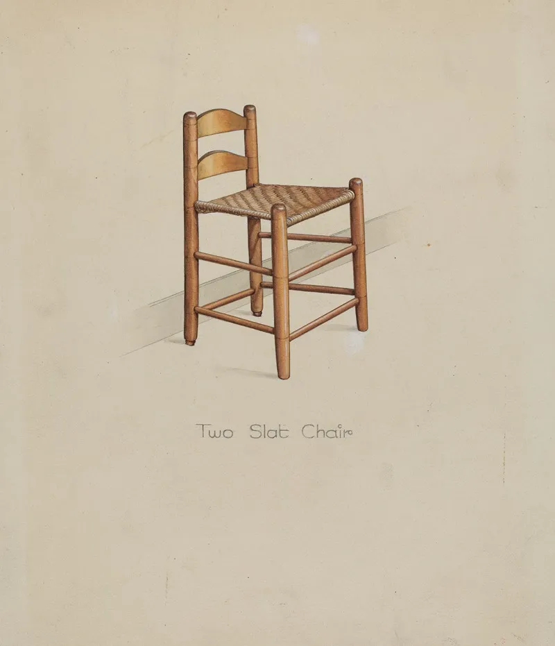 Shaker Two Slat Chair by Irving I. Smith - Canvas Print