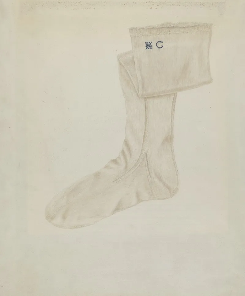 Shaker Womans Stocking by Betty Fuerst - Canvas Print