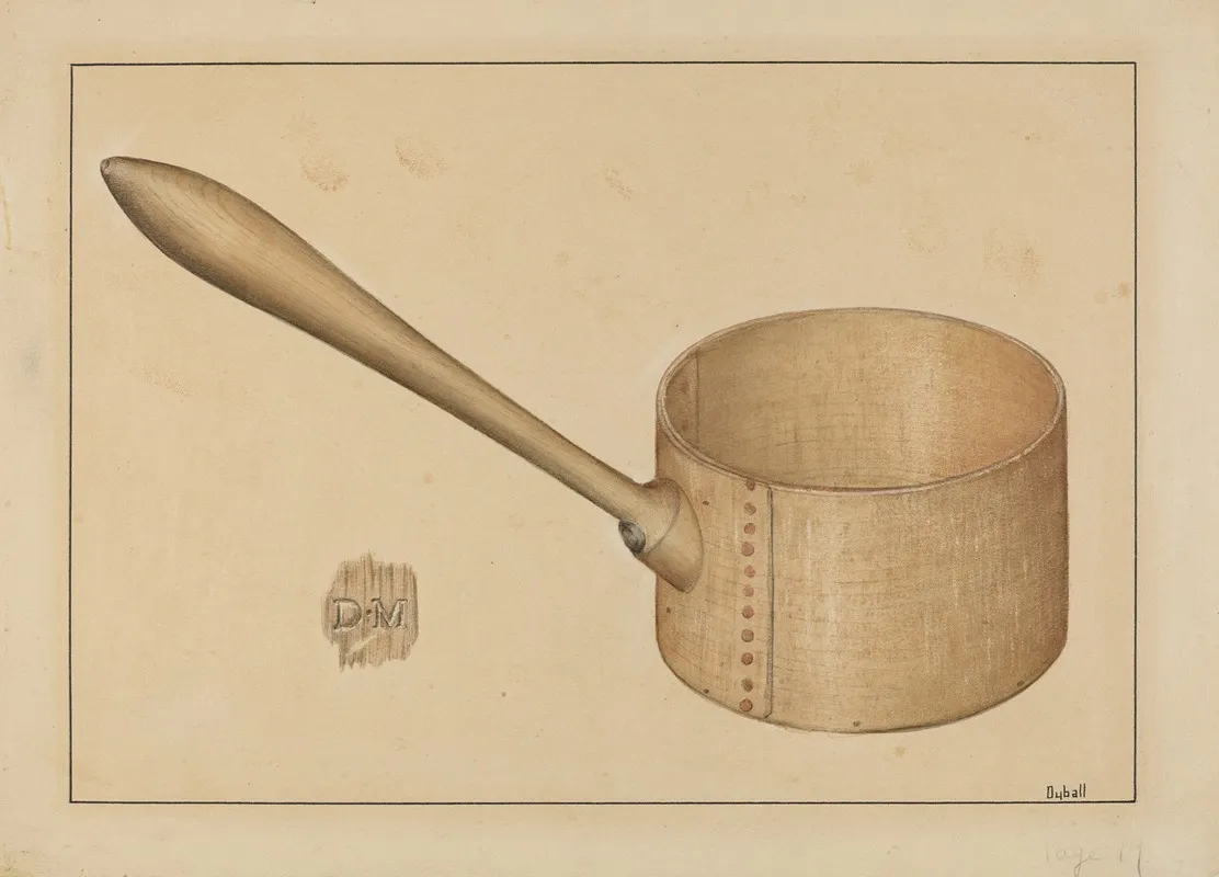 Shaker Wooden Dipper by Adelaide Dyball - Canvas Print
