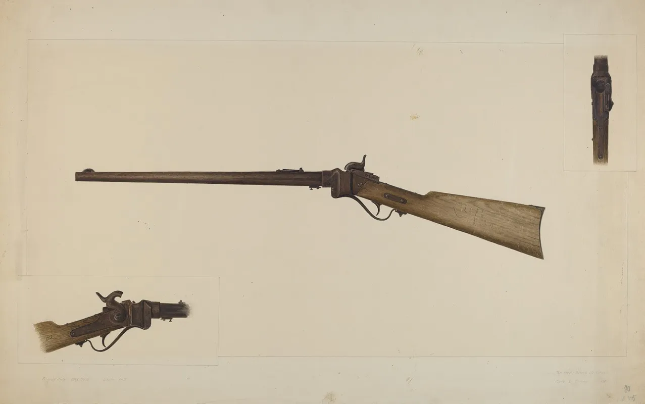 Sharps Rifle by Clyde L. Cheney - Canvas Print