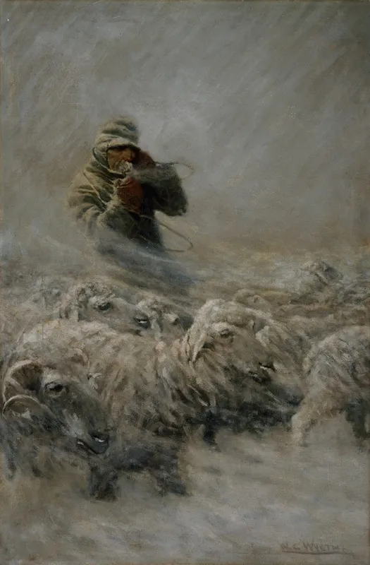 Sheep Herder by Newell Convers Wyeth - Canvas Print
