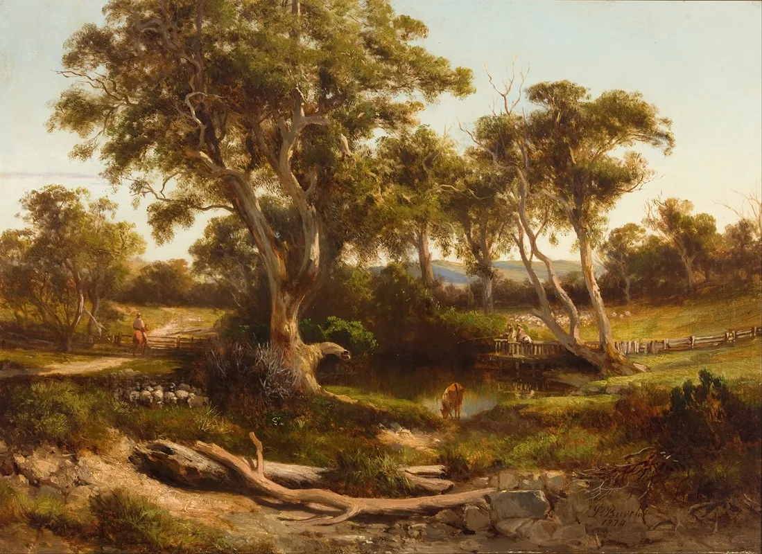 Sheep Wash In The Western District by Louis Buvelot - Canvas Print