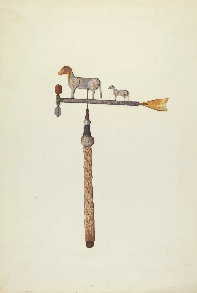 Sheep Weather Vane by Laura Bilodeau - Canvas Print