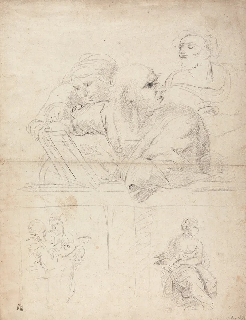 Sheet Of Figure Studies From Raphaels Disputation 5