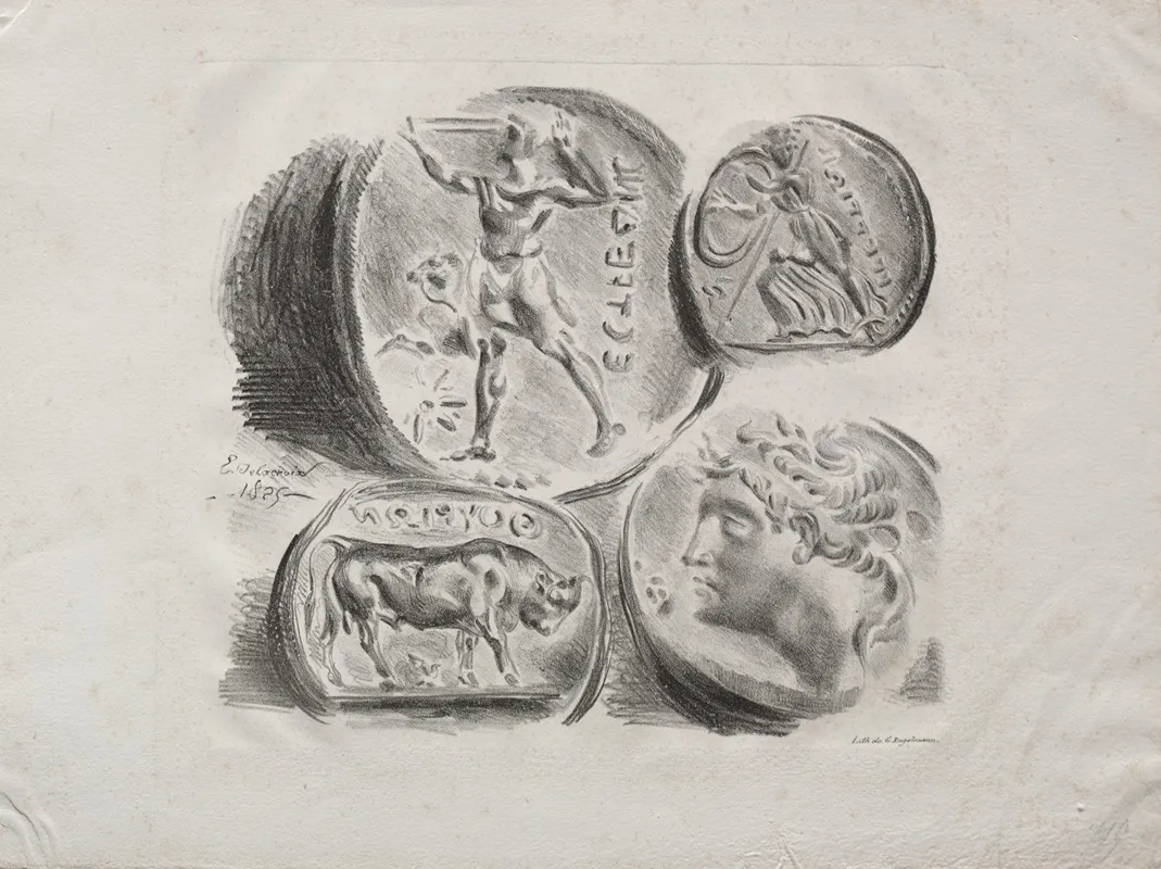 Sheet Of Four Antique Medals