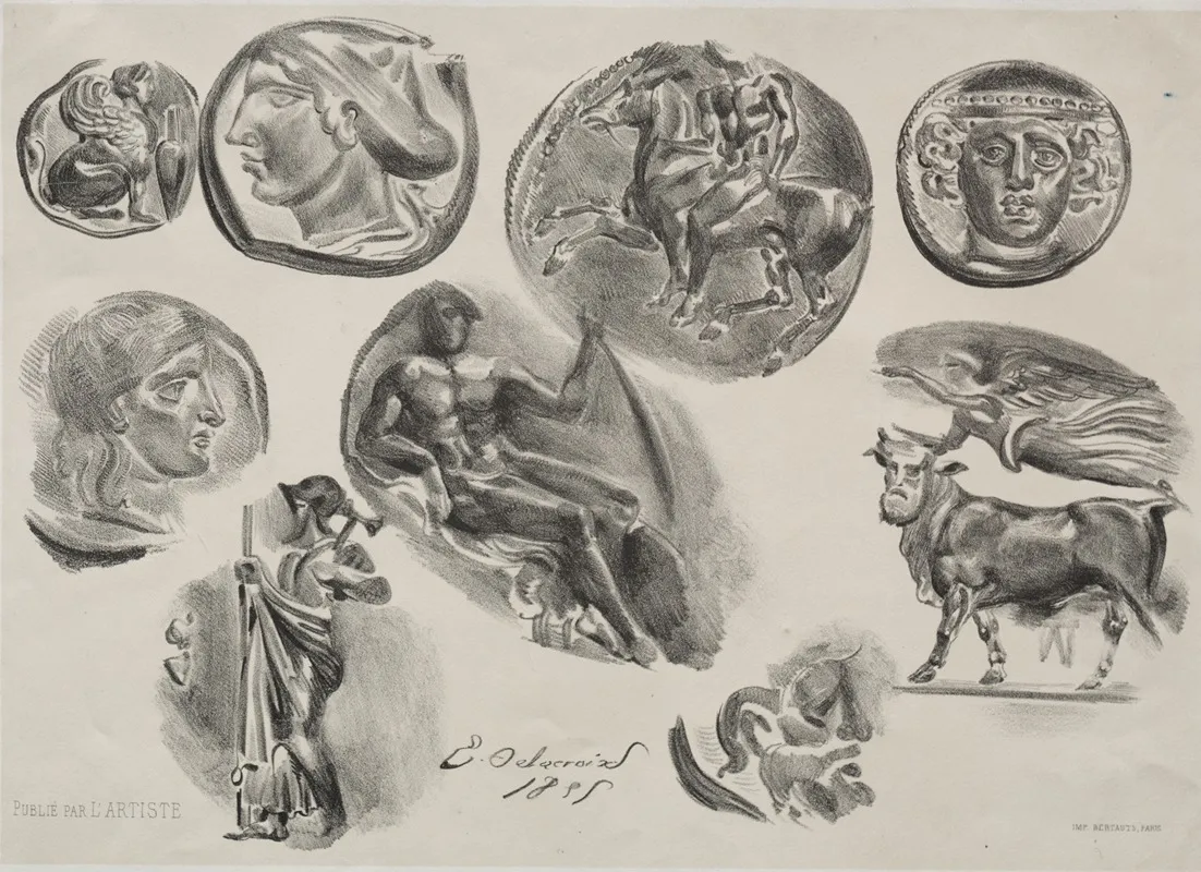 Sheet With Nine Antique Medals