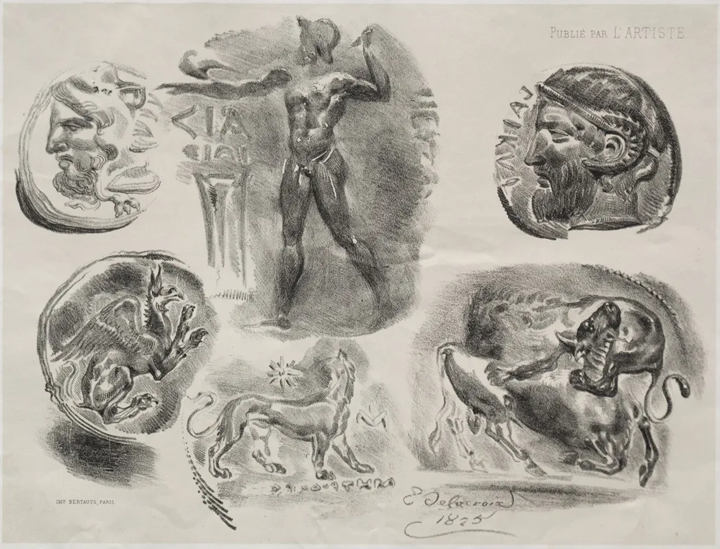 Sheet With Six Antique Medals