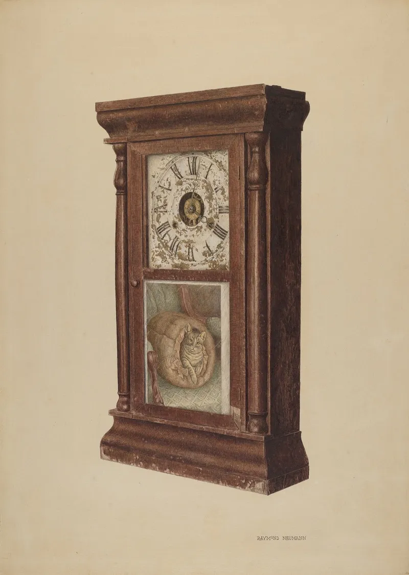 Shelf Clock 25 by Raymond Neumann - Canvas Print