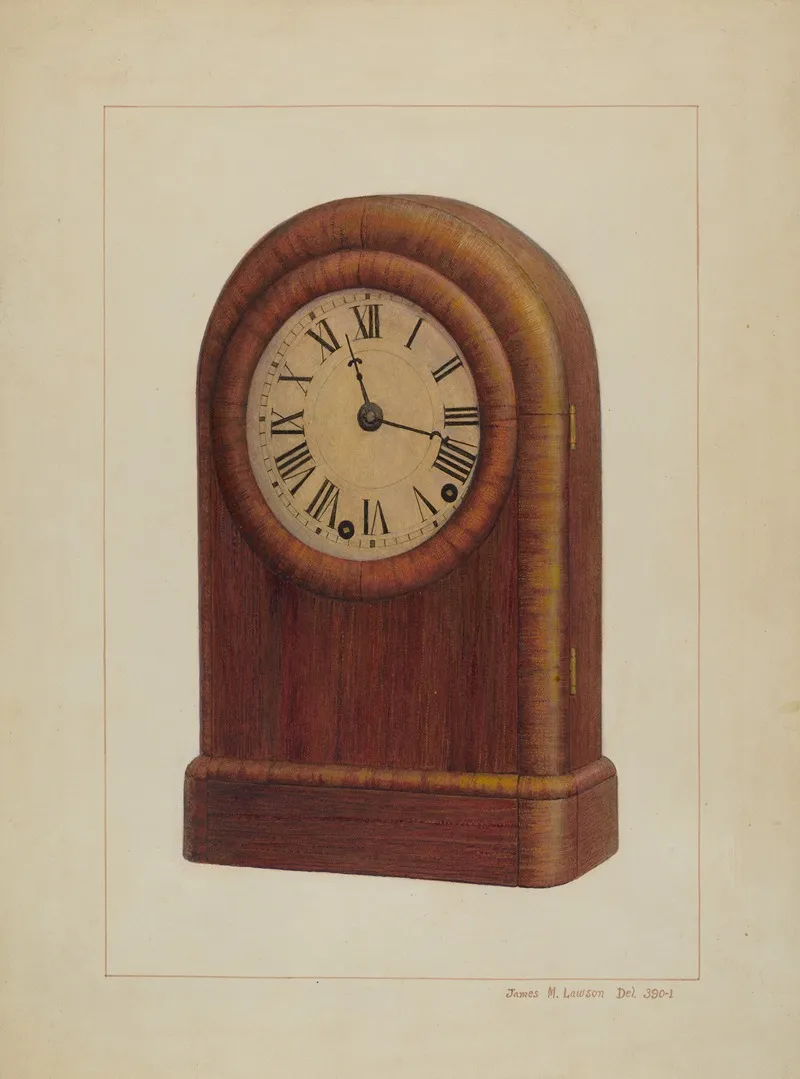 Shelf Clock Or Mantel Clock by James M. Lawson - Canvas Print