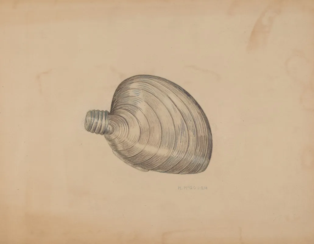 Shell Shaped Flask by Raymond McGough - Canvas Print