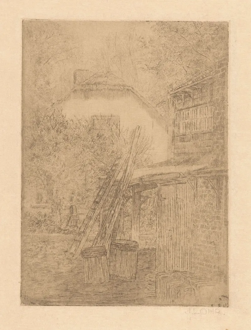 Shelter With Ladder by Johannes Löhr - Canvas Print