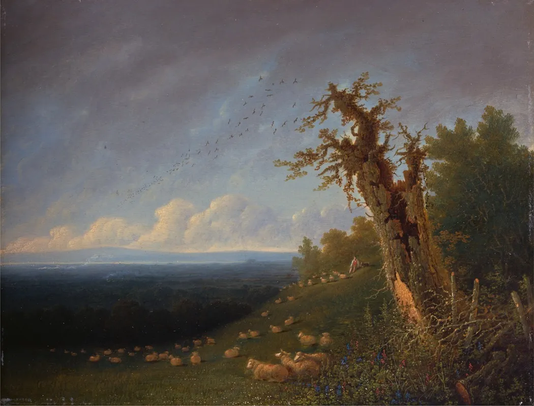 Shepherd Boy On A Hillside by William Turner of Oxford - Canvas Print