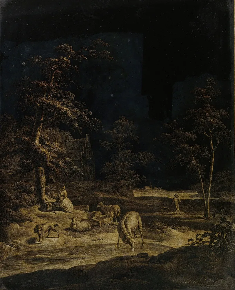 Shepherdess With Sheep 2