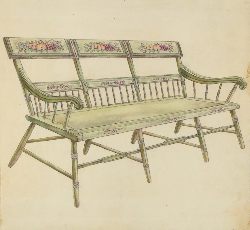 Sheraton Painted Three Back Settee