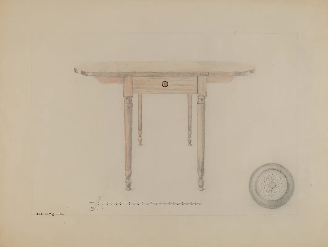 Sheraton Table by Edith Magnette - Canvas Print