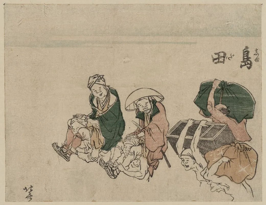 Shimada 4 by Katsushika Hokusai - Canvas Print